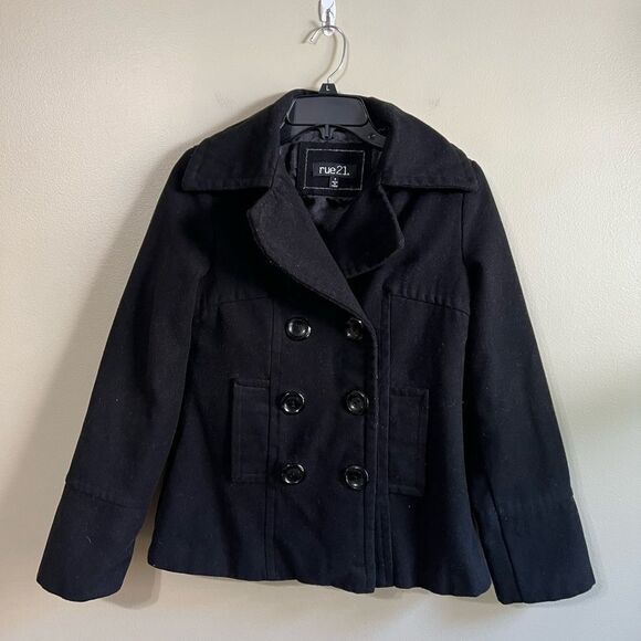Rue 21 small black pea coat - Picture 1 of 3